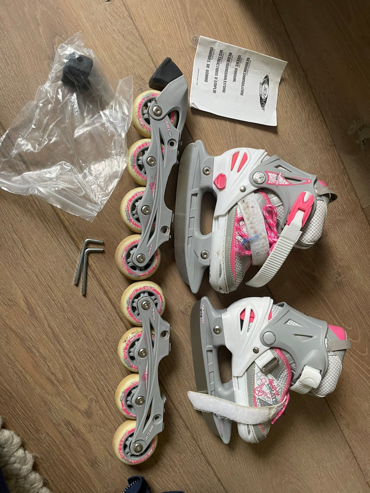 2-in-1 rollerskates/schaatsen kids, Sport en Fitness, Ophalen of Verzenden, Gebruikt, Inline skates 4 wielen, Overige merken