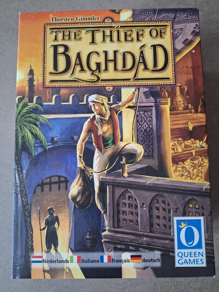 The Thief of Baghdad - Bordspel van Queen Games, Hobby en Vrije tijd, Gezelschapsspellen | Bordspellen, Zo goed als nieuw, Drie of vier spelers