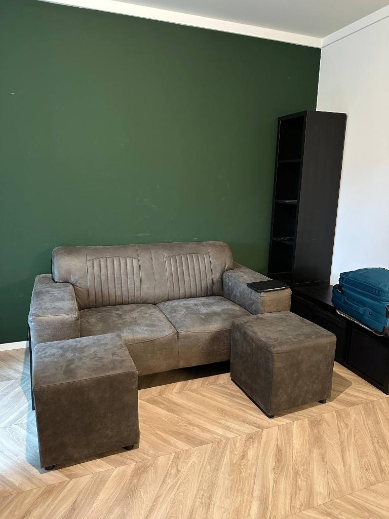 2-zits bank met 2 hocker, Ophalen, Gebruikt, Tweepersoons, 75 tot 100 cm