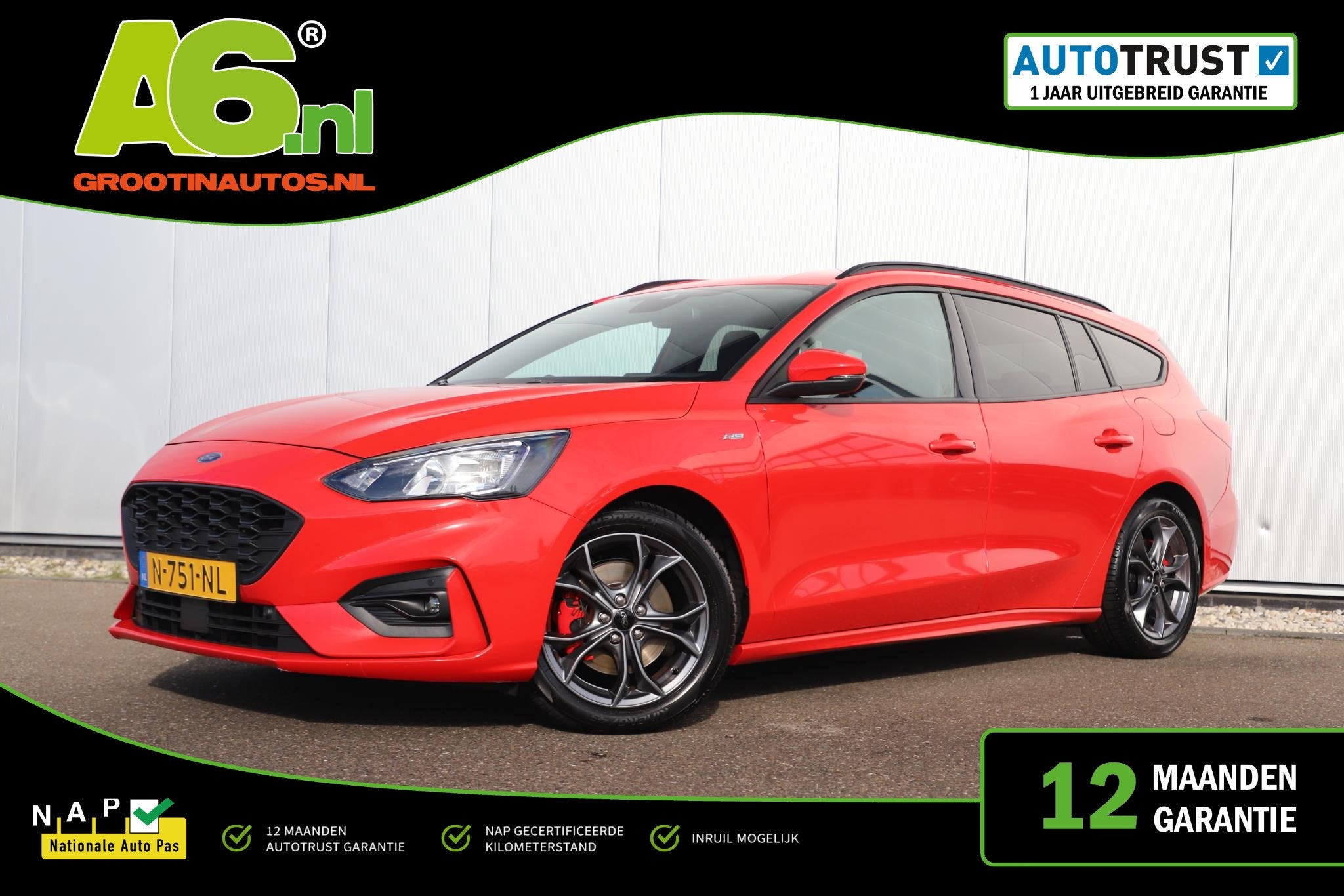 Ford Focus Wagon 1.0 EcoBoost Hybrid ST Line X Business 125P, Auto's, Gebruikt, Euro 6, Met garantie (alle), Origineel Nederlands