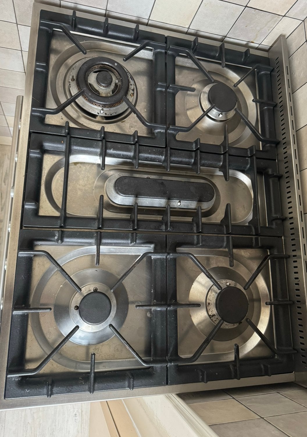Boretti 80 cm RVS gasfornuis – 5-pits met grote oven, Ophalen, 60 cm of meer, Zo goed als nieuw, Gas