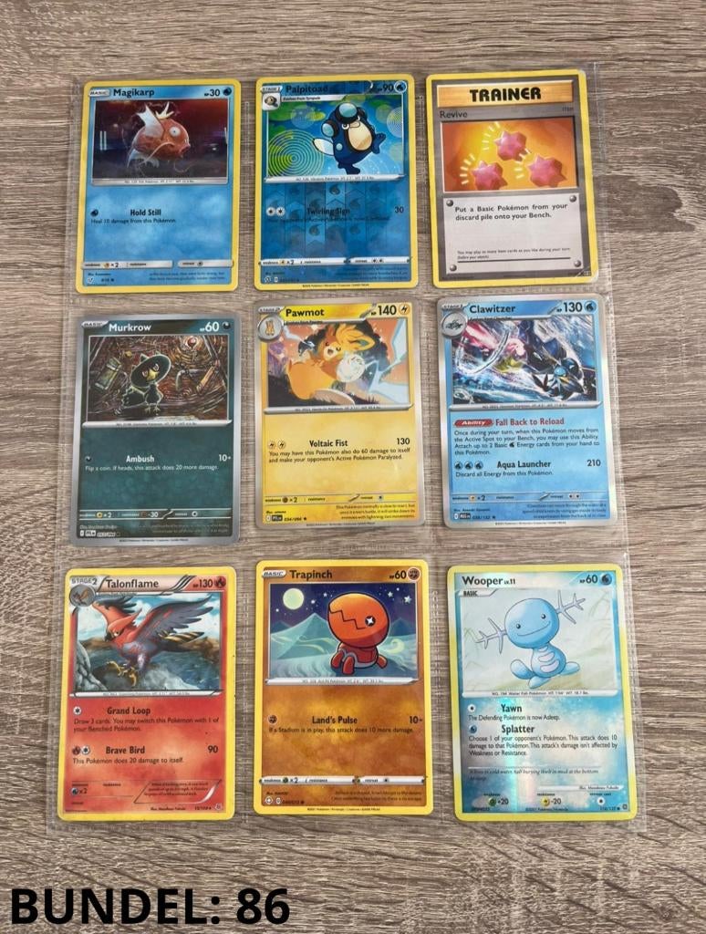 Pokémon kaarten bundel 86 – mix reverse en holo, Ophalen of Verzenden, Gebruikt, Meerdere kaarten