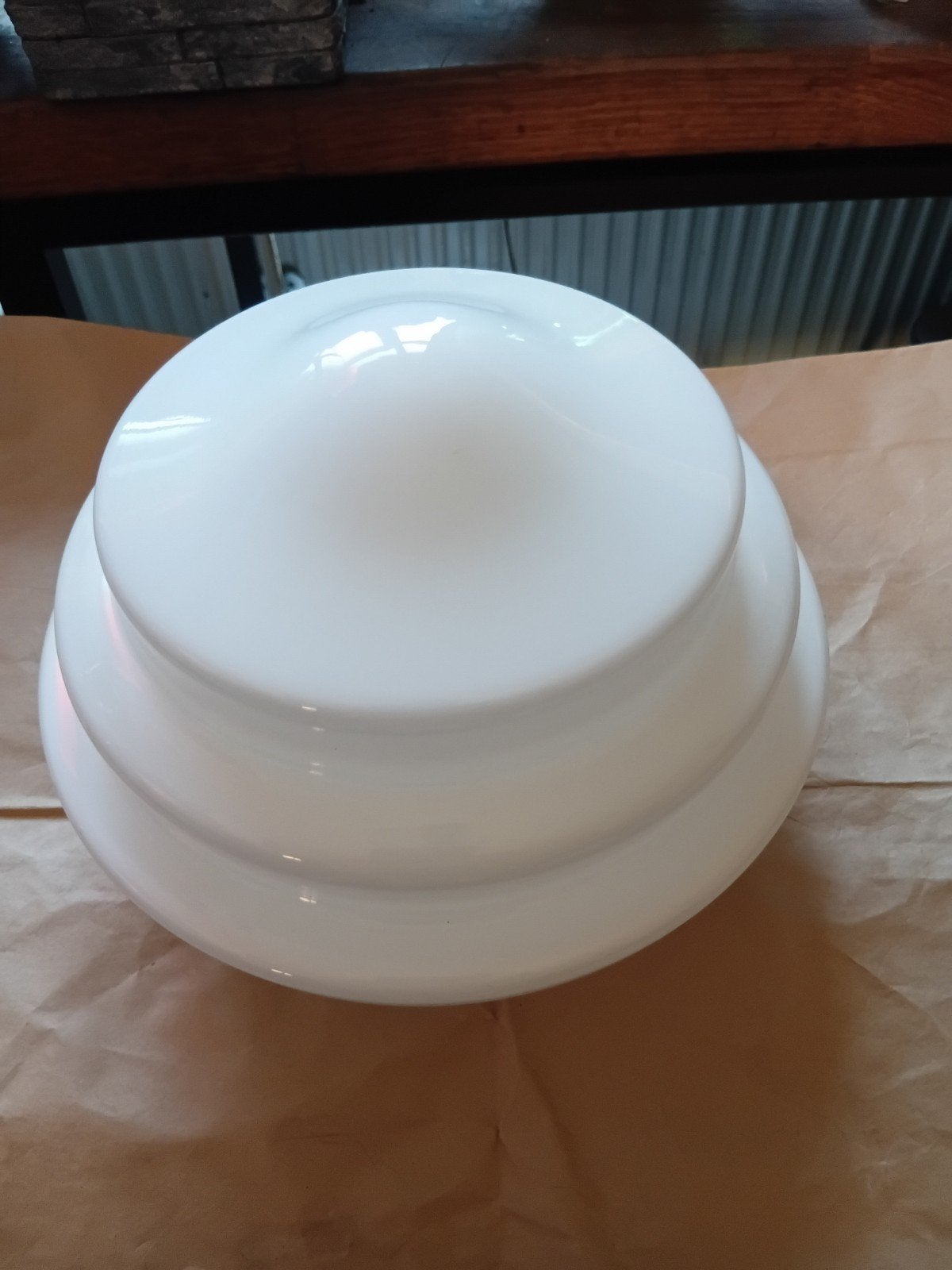 Vintage opaline glazen lampenkap - Art Deco stijl, Ophalen of Verzenden