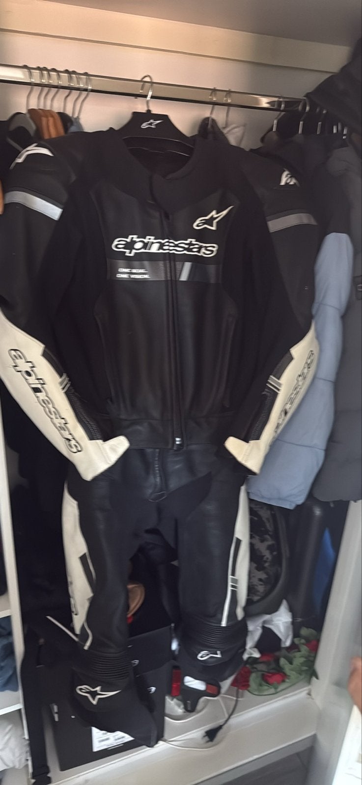 Alpinestars GP Force leren combipak (zwart/wit), Ophalen of Verzenden, Tweedehands, Heren, Combipak