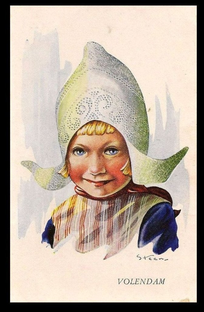 8x Ansichtkaart Pax Steen, Klederdracht A-01, Ophalen of Verzenden, 1920 tot 1940, Klederdracht