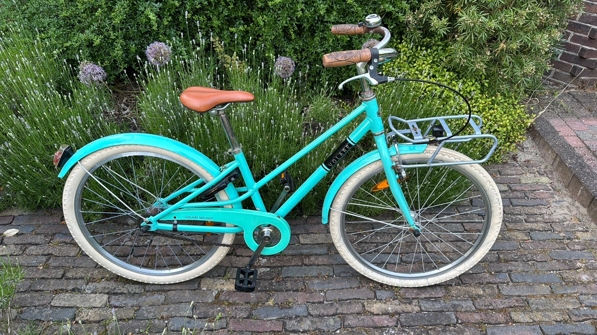 Volare Melody 24 inch turquoise meisjesfiets, Fietsen en Brommers, Fietsen | Meisjes, Ophalen, Velgrem, Handrem, Gebruikt