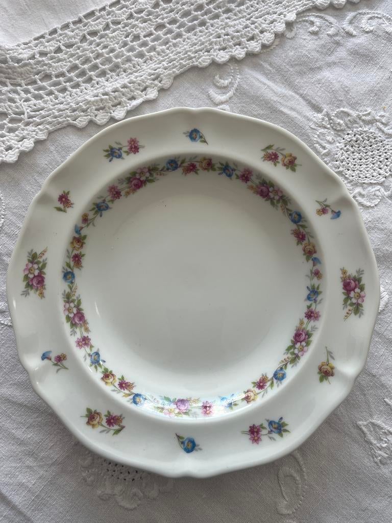Antiek Paul Pastaud Limoges Porseleinen Bord met Bloemmotief, Ophalen of Verzenden