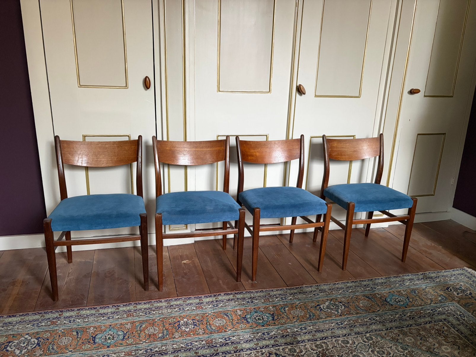 Pastoe Cees Braakman SA10 4 eetkamerstoelen, Ophalen, Gebruikt, Bruin, Vier