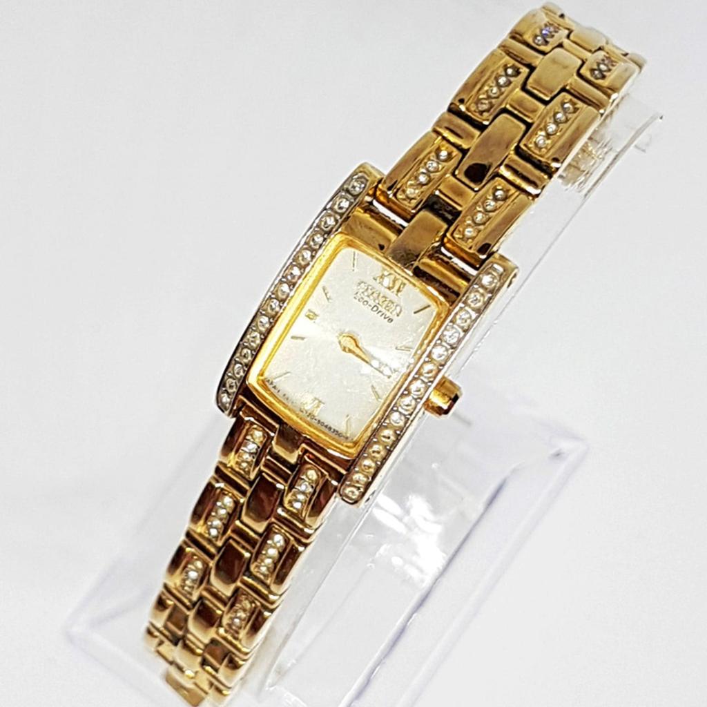 Citizen Dames Horloge Goudkleurig met Swarovski Steentjes, Ophalen of Verzenden, Nieuw, Leer, Overige merken