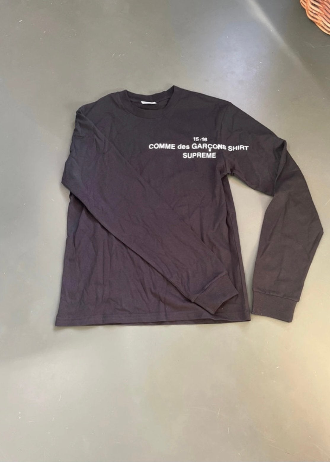 Supreme Comme des Garçons Shirt Longsleeve Zwart Maat M, Ophalen of Verzenden, Zo goed als nieuw, Maat 48/50 (M), Zwart