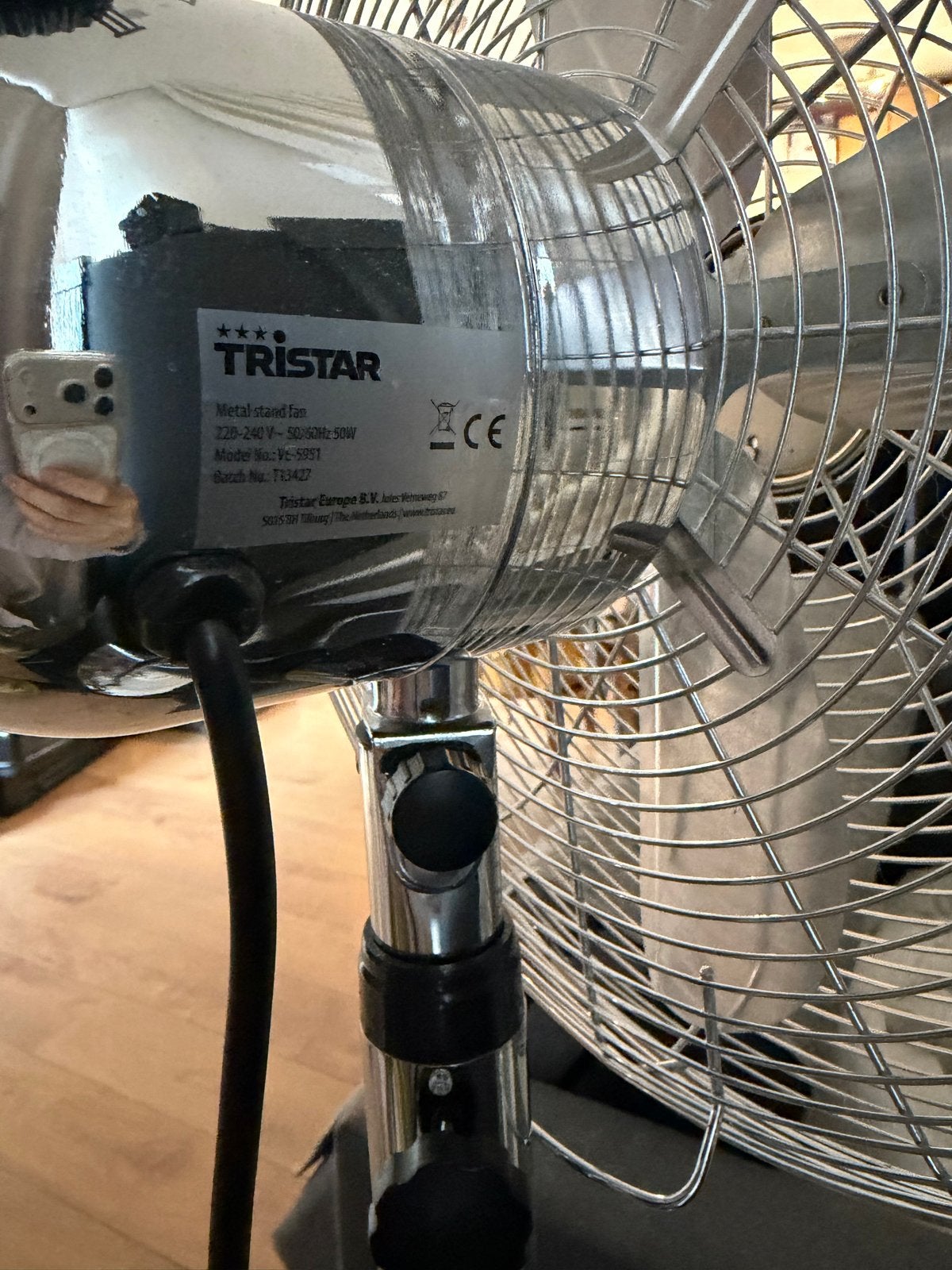 Tristar VE-5931 Metalen Statiefventilator - Zo goed als nieu, Ophalen, Zo goed als nieuw, Statiefventilator