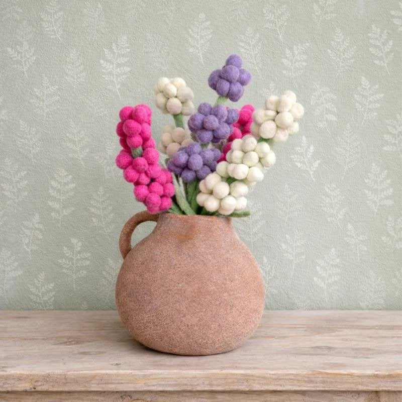 vilten hyacint in paars, wit en roze 27 cm leuk als cadeau, -, -, Nieuw, Ophalen of Verzenden