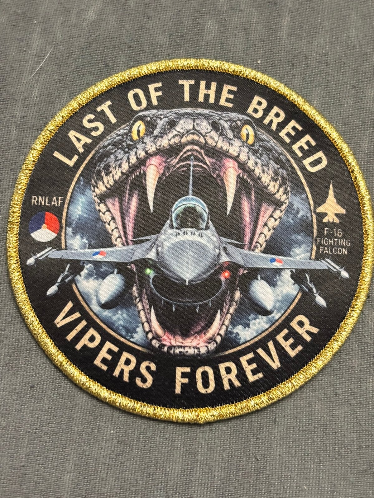 Embleem F-16 last of the breed vipers forever, Verzenden, Nieuw, Patch, Badge of Embleem