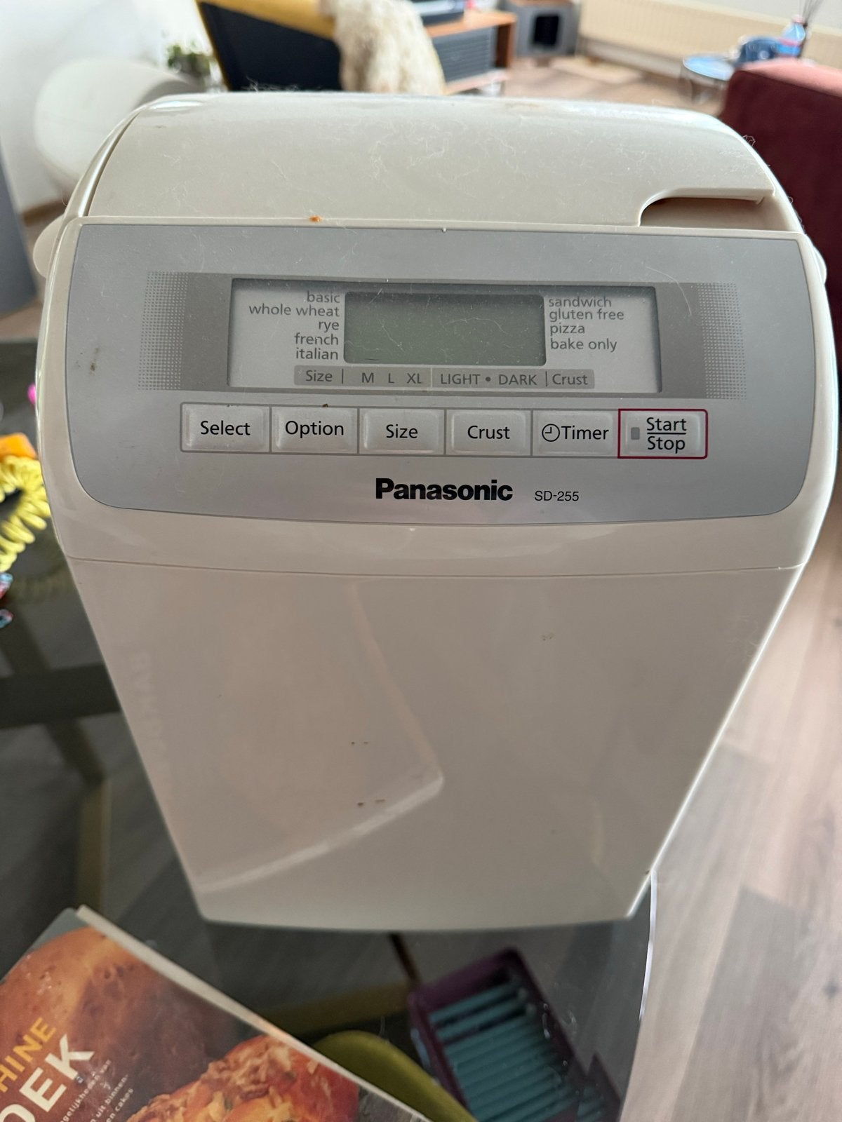 Panasonic SD-255 Broodbakmachine met timer, 800 tot 1200 gram deeg, Ophalen, Met timer, Gebruikt