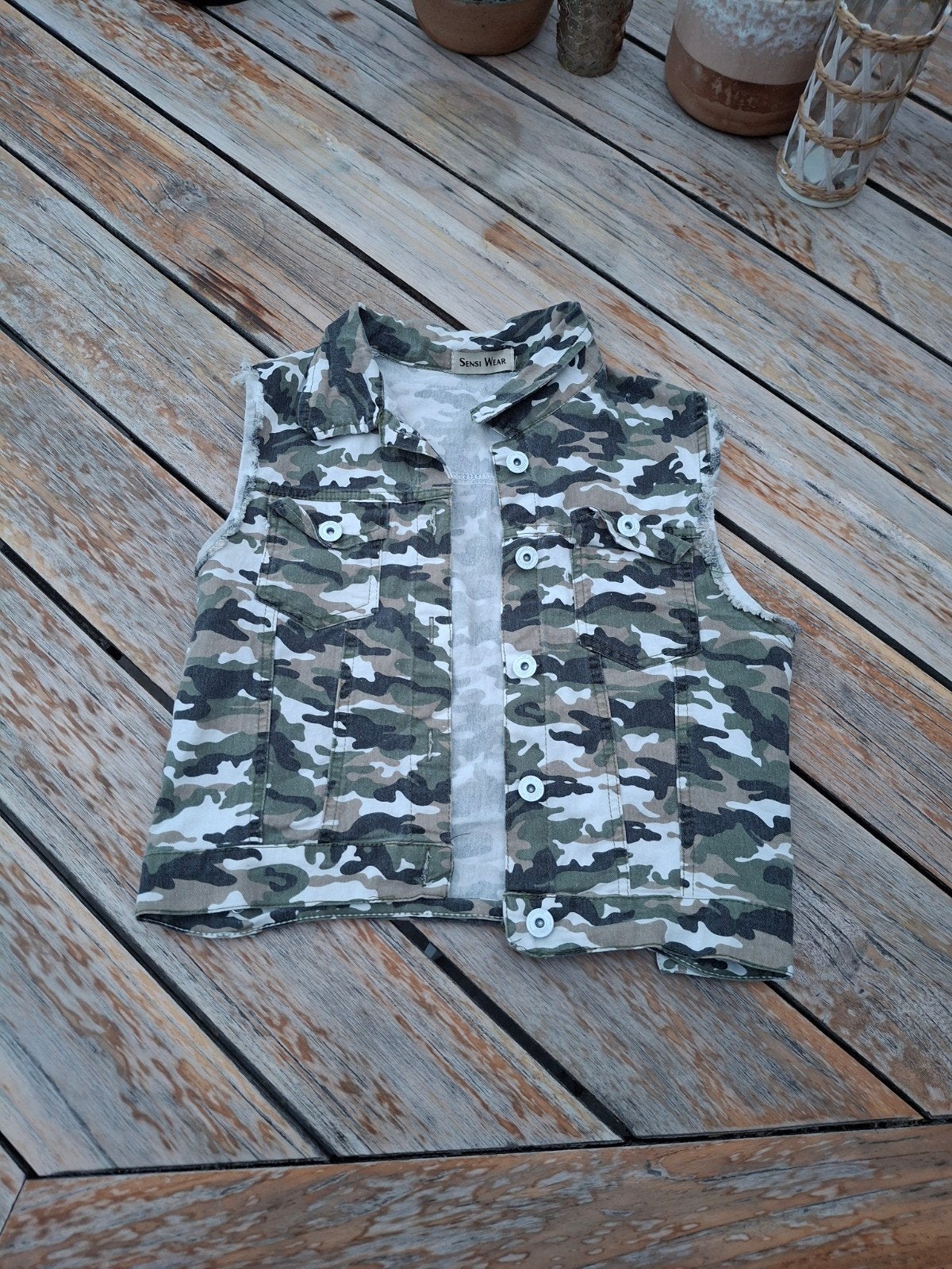 Camo spijkergilet van Sensi Wear maat 36, Kleding | Dames, Sensi Wear, Ophalen of Verzenden, Gedragen