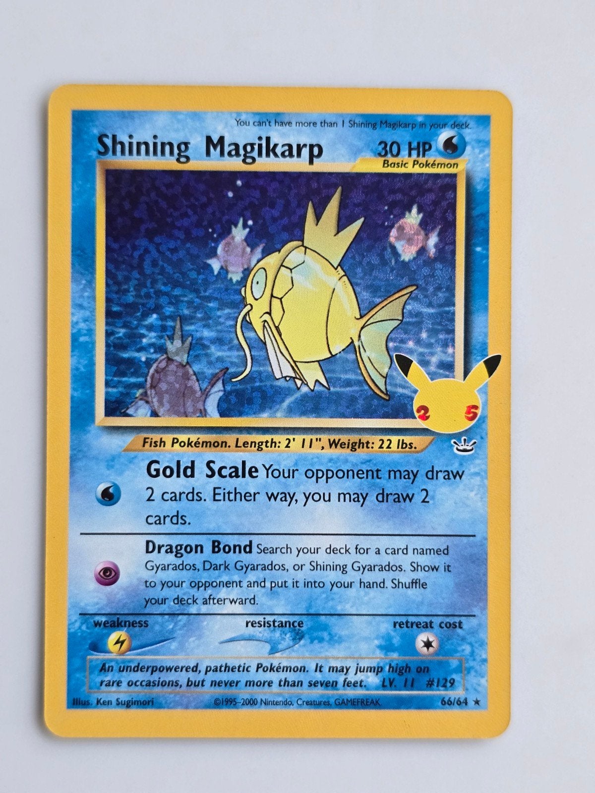 Shining Magikarp 66/64 - Celebrations Pokemon 25th, Ophalen of Verzenden, Zo goed als nieuw