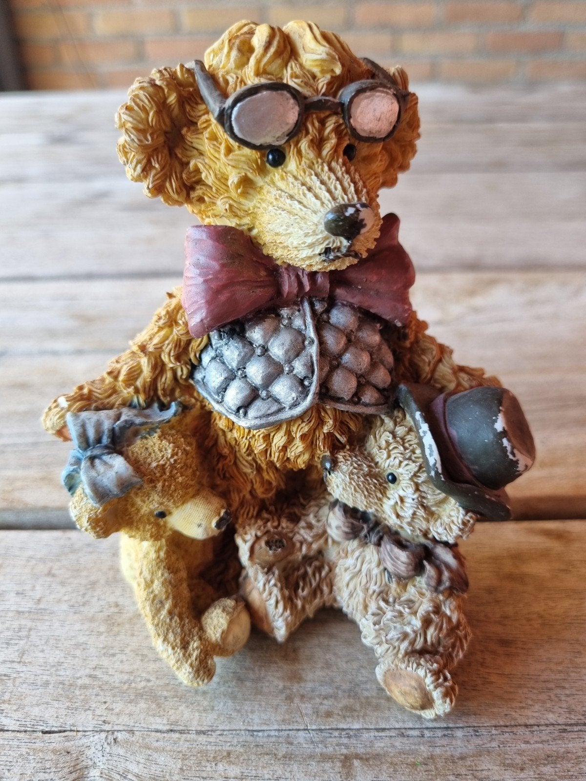 Cherished Teddies Beeldje: 'Vader met kinderen', Verzamelen, Beren en Cherished Teddies, Ophalen of Verzenden, Zo goed als nieuw