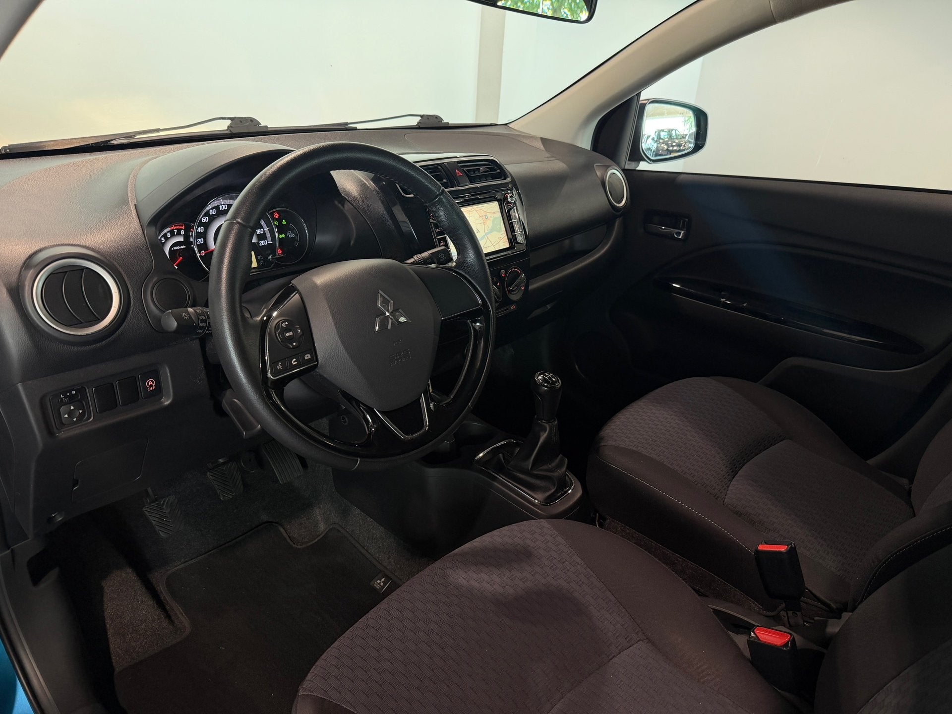 Mitsubishi Space Star 1.2 Edition 100+ *19d.km* Navigatie|Ap, Voorwielaandrijving, Stof, Gebruikt, Blauw