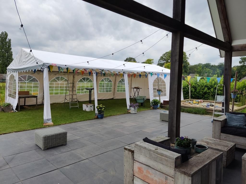 Partytent professioneel 10x5, Tuin en Terras, Ophalen of Verzenden, Zo goed als nieuw, 5 tot 8 meter