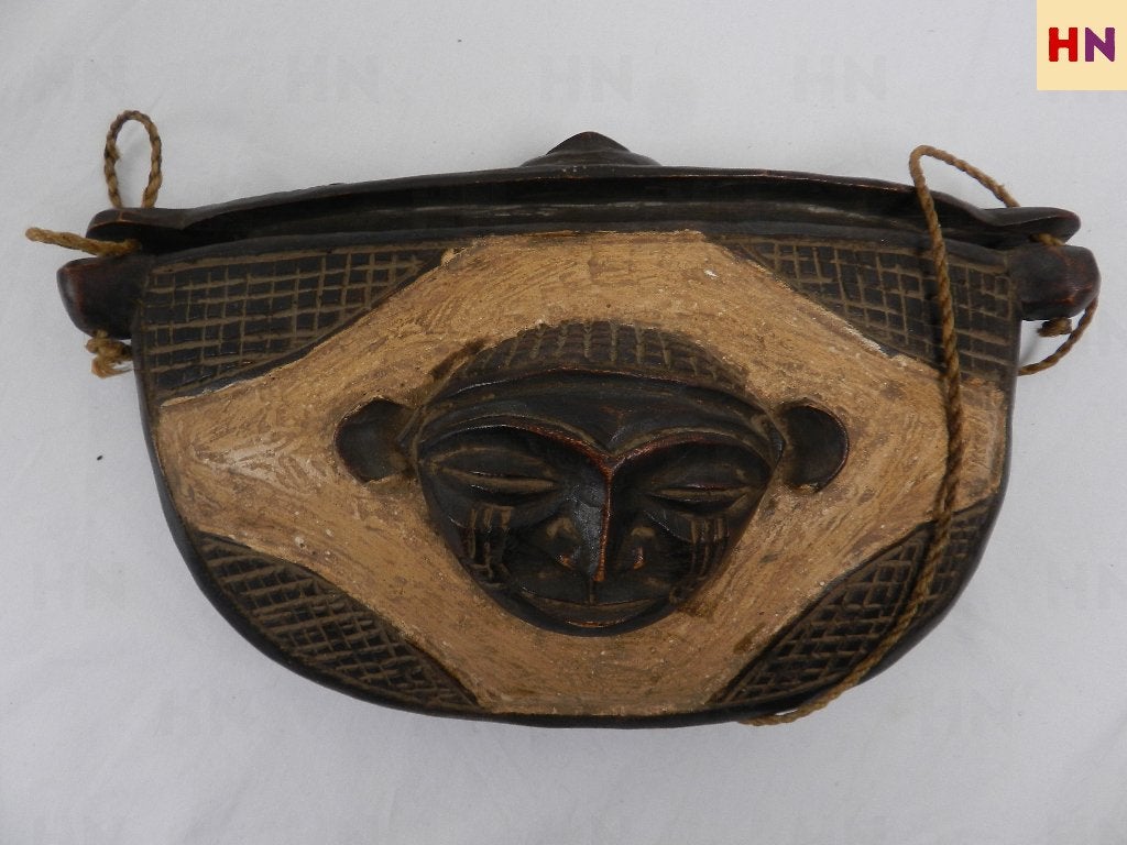 Afrikaanse Houten trommel, Hout, Bruin, Afrika, Reliëf