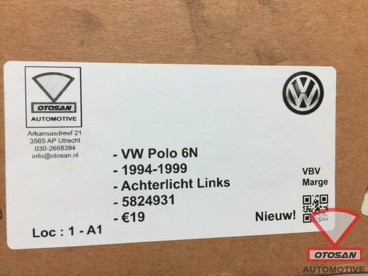 vw polo 6n 1994 1999 achterlicht links nieuw! 5824931, Volkswagen, Volkswagen AG, Nieuw, Berliner Ring 2
38440  Wolfsburg, DE