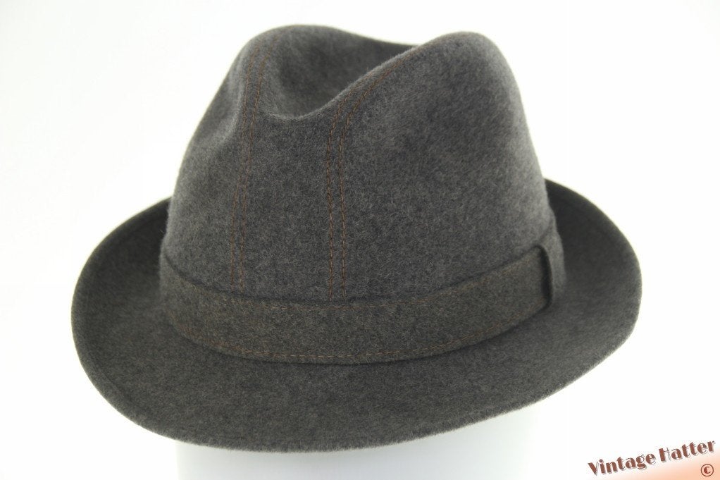 Vintage gleufhoed Oxford Patterson London grijs vilt 55 = S, Kleding | Heren, Hoeden en Petten, Oxford Patterson London, Hoed
