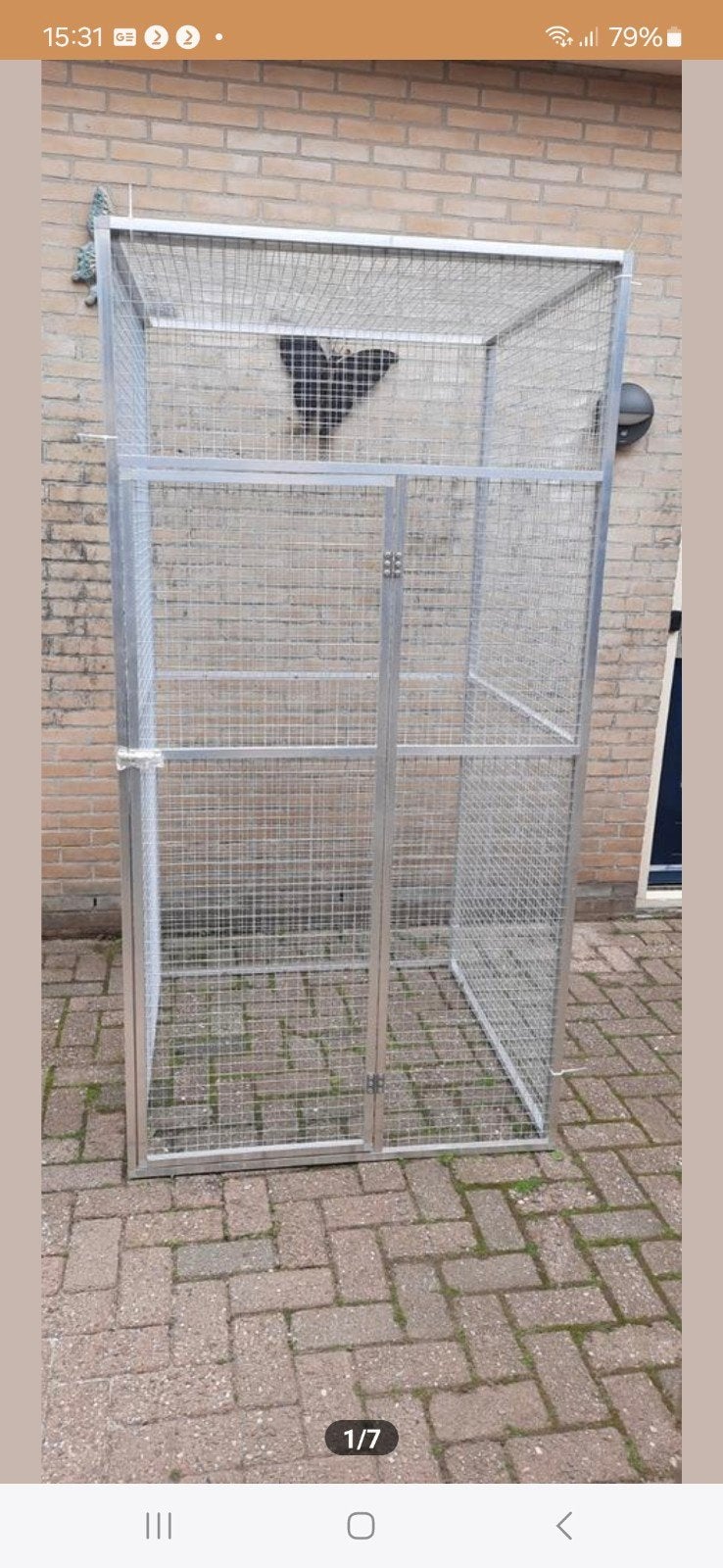 Voliere/kooi  van aluminium gazen panelen, Dieren en Toebehoren, Ophalen, Aluminium, Volière