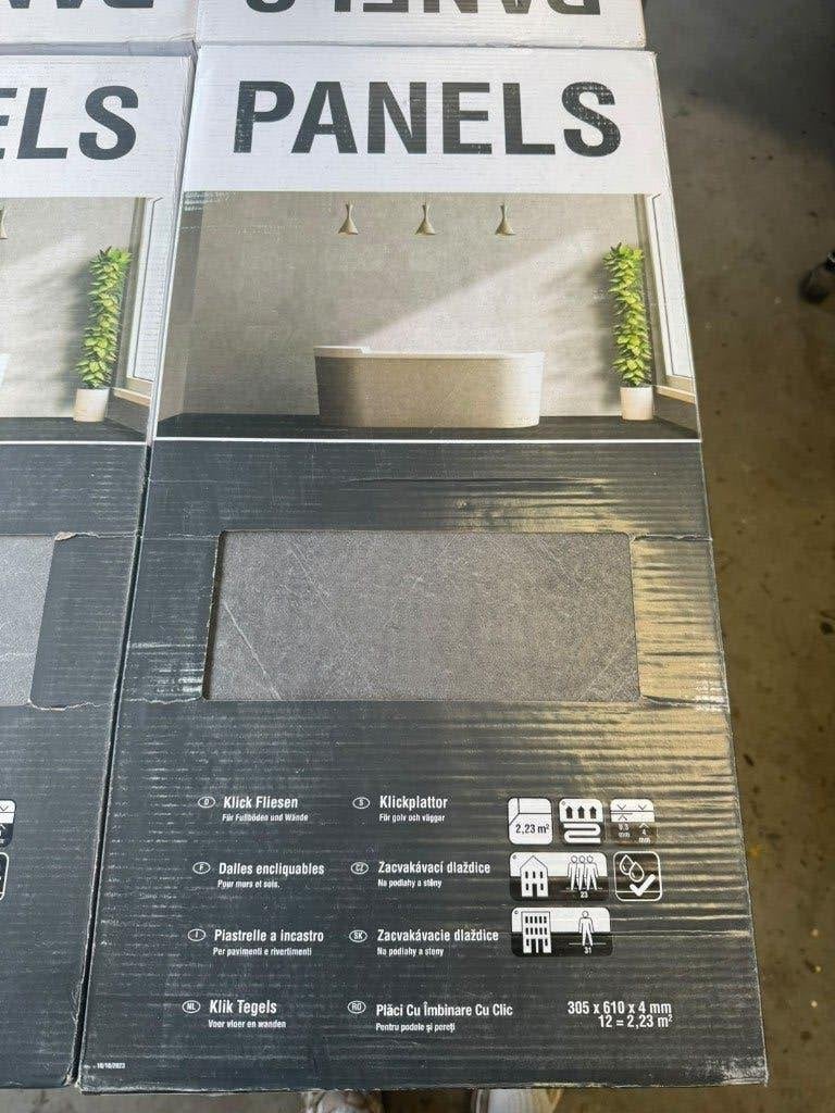 Panels SPC Harwich grijs marmer – 62 m² – NIEUW, Ophalen, Nieuw
