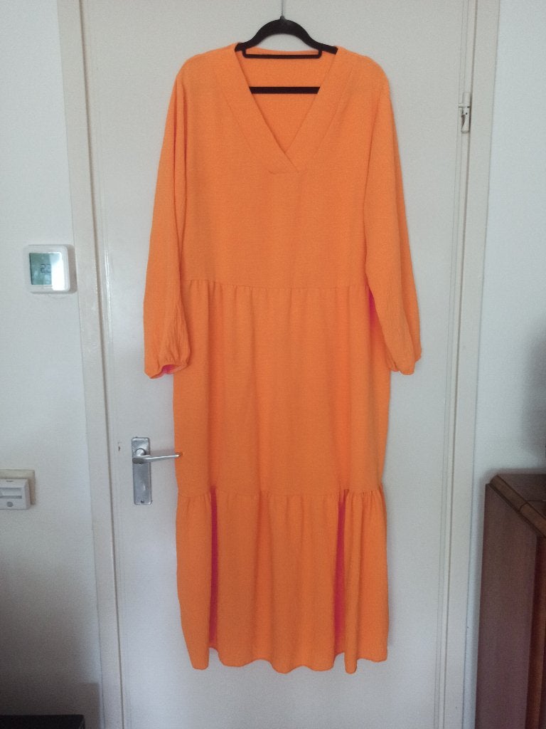 Trendy oranje boho ibiza maxi jurk van Made in Italy mt XXL, Made in Italy, Verzenden, Maat 46/48 (XL) of groter, Oranje