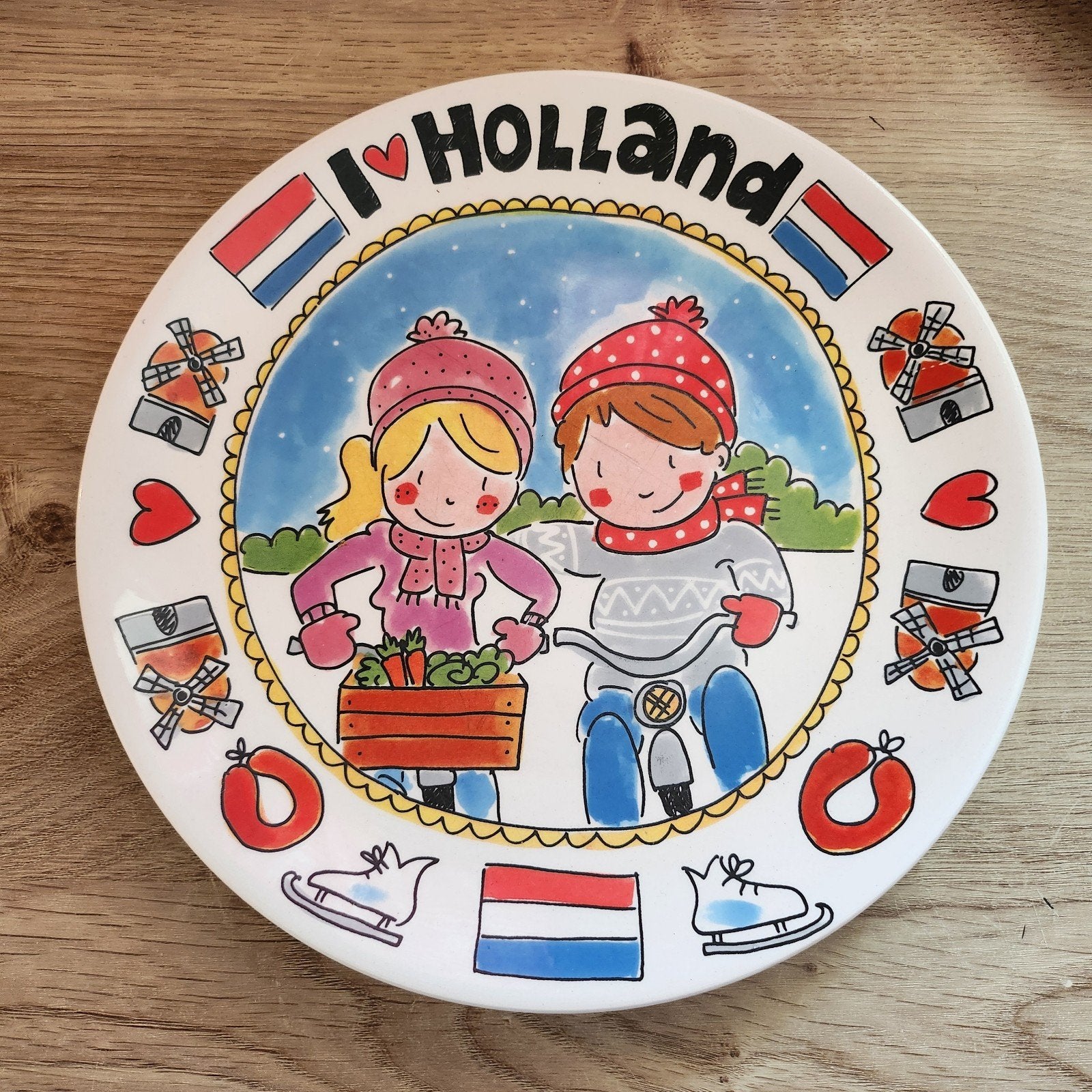 Blond Amsterdam I Love Holland Dinerbord, Ophalen of Verzenden, Rond, Hout