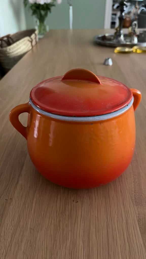 Le Creuset bonenpot, Ophalen of Verzenden, Gebruikt, Gietijzer, Kookpan of Snelkookpan
