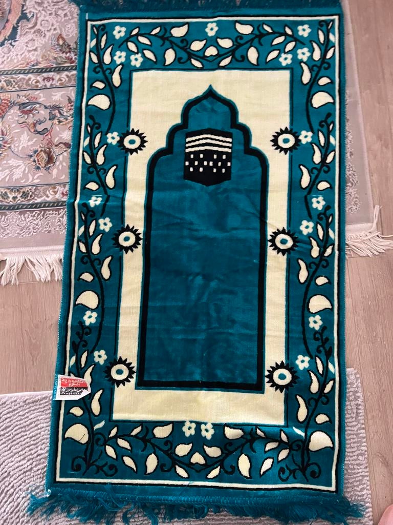 Gebedskleed - Nieuw - Turquoise met bloemmotief, Minder dan 50 cm, Ophalen of Verzenden, Zo goed als nieuw, Minder dan 100 cm