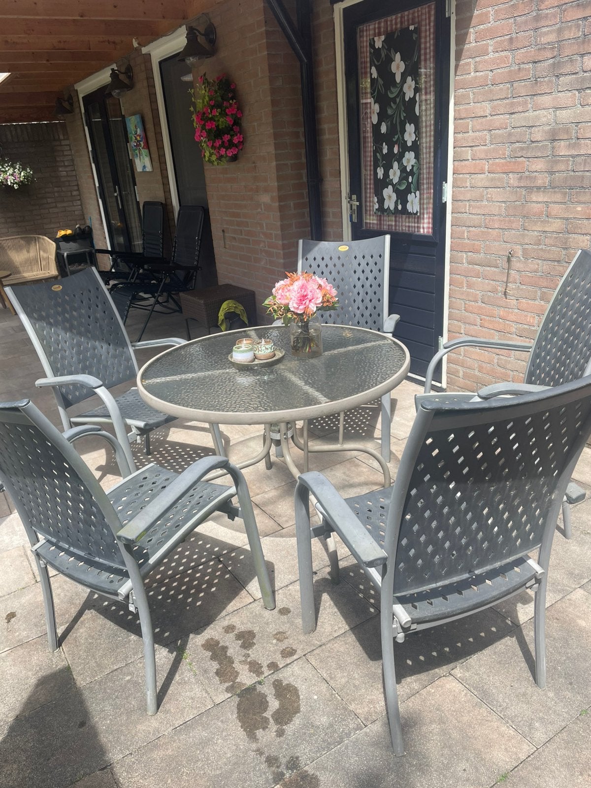 Mooi tuinstel, Tuin en Terras, Ophalen, Gebruikt, Overige materialen, Stoel