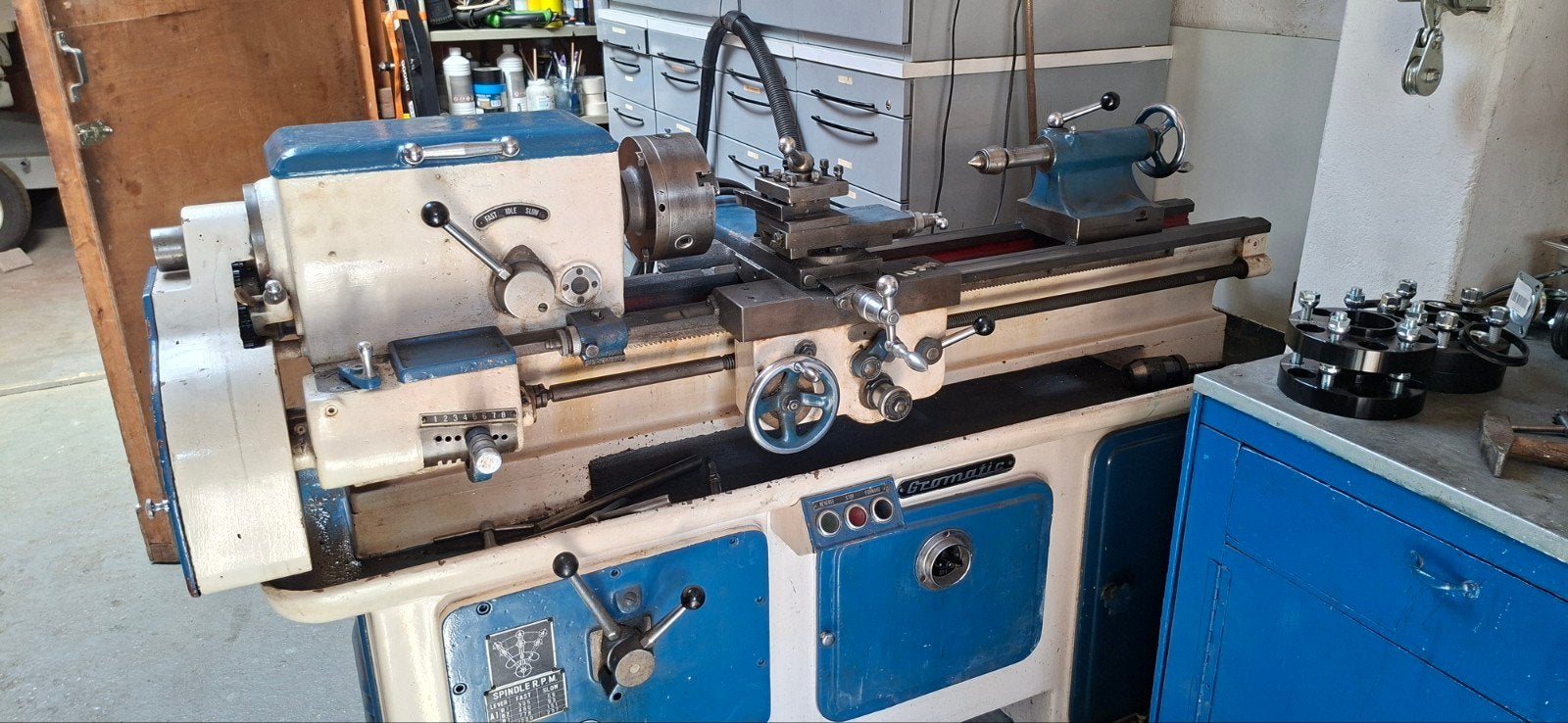 draaibank 380v gromatic, Ophalen, Gebruikt, Metaaldraaibank, 500 tot 1000 mm