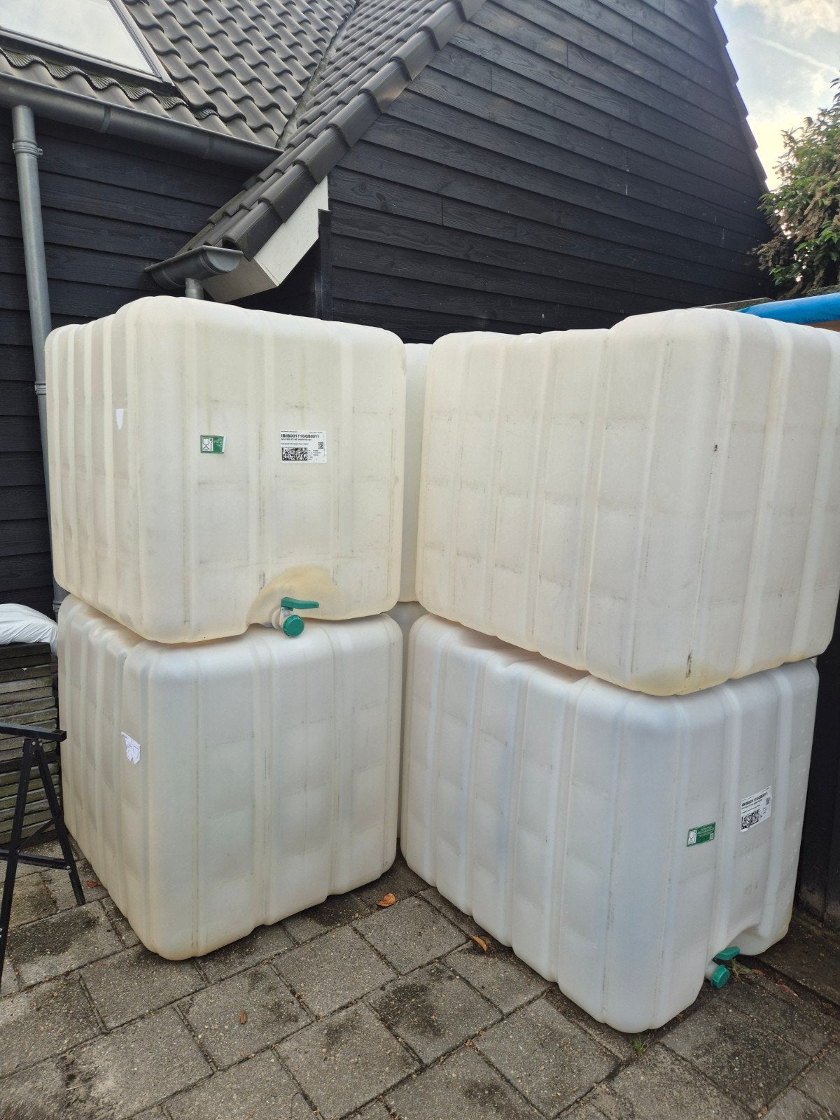 Ibc blaas 1000 liter 6 stuks.  Compleet. Zelf schoonmaken, 150 liter of meer, Ophalen of Verzenden