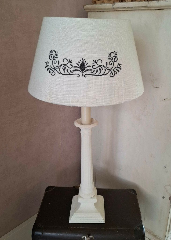 Brocante/Shabby-chic tafellamp, Ophalen of Verzenden