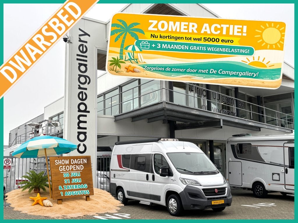 Bürstner City Car 540 DWARSBED 5.40M COMPACT! TREKHAAK EURO, Fiat, Bedrijf, Tot en met 3, Bürstner