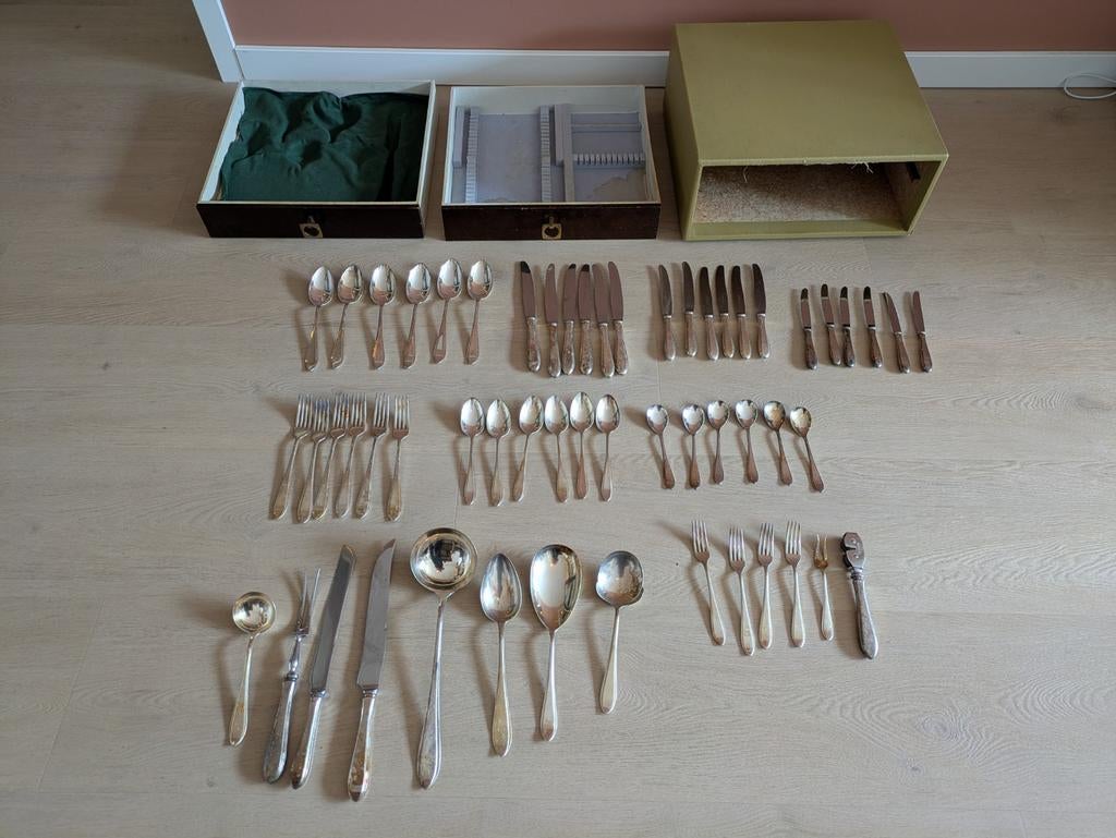 Prachtige Verzilverde Gero Bestekset (Model 90) in Originele, Ophalen