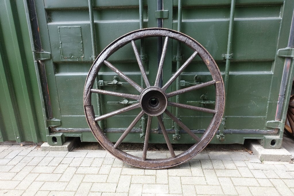 Wagenwiel, origineel houten wagenwiel, ø126 cm. KIJK NU!, Antiek en Kunst, Curiosa en Brocante, Ophalen