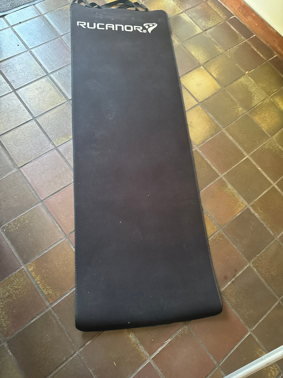 Rucanor Fitnessmat - Zwart, met oefeningen, Sport en Fitness, Fitnessmaterialen, Ophalen of Verzenden, Gebruikt, Buik, Fitnessmat