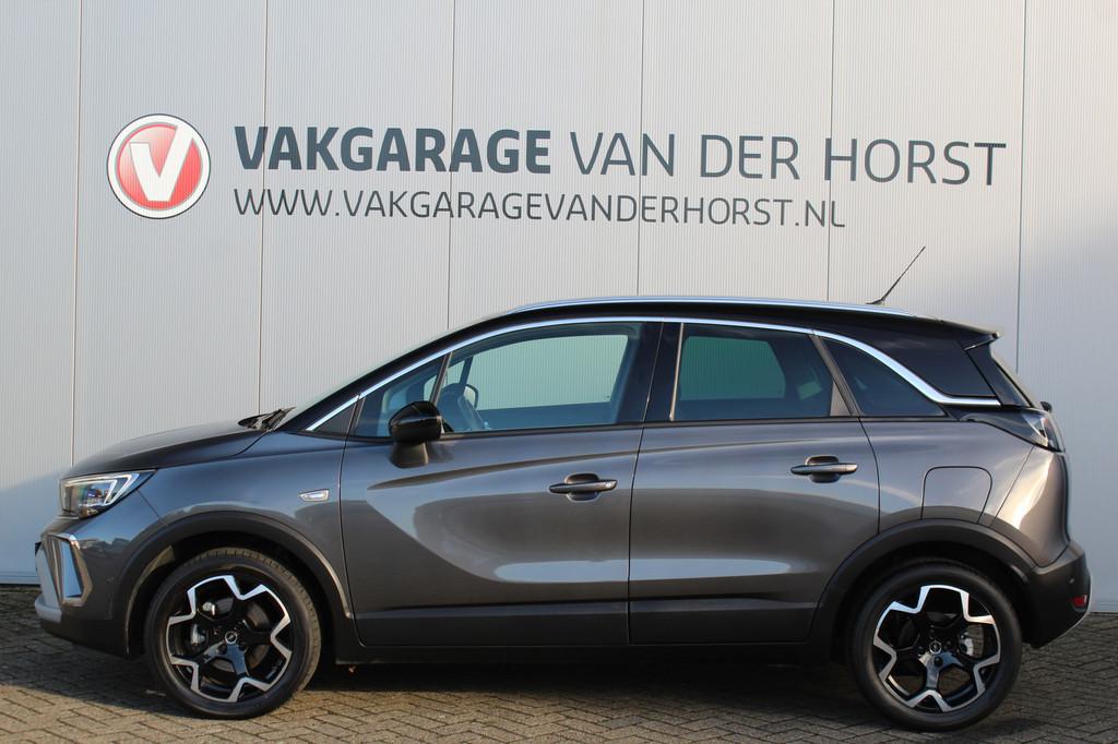 Opel Crossland 1.2-Turbo 110pk Ultimate Mooie en luxe hoogzi, Auto's, Opel, 12 maanden, 840 kg, Zwart, 1199 cc