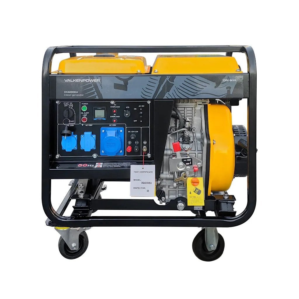 Diesel generator set open type 230V 6kVA met ATS, Ophalen, Nieuw