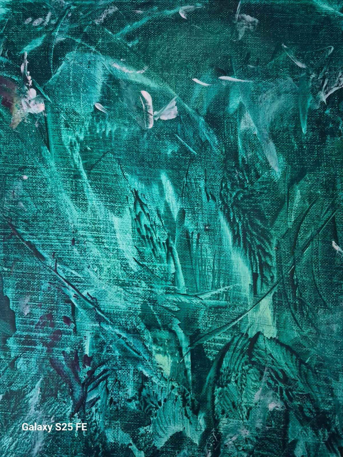 Spiritueel schilderij, in de kleur  turquoise & petrol, Ophalen of Verzenden