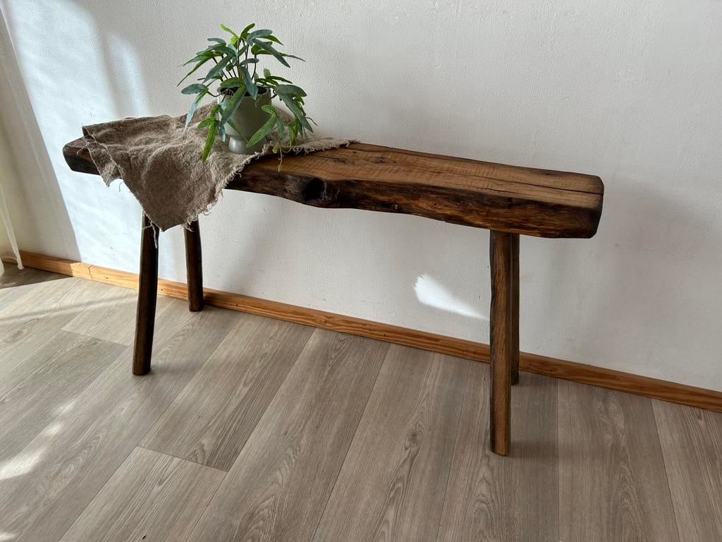 Nieuw bankje - stokoud eikenhout - 95 cm - barnwood, Huis en Inrichting, Tafels | Sidetables, Nieuw, Minder dan 25 cm, 50 tot 100 cm
