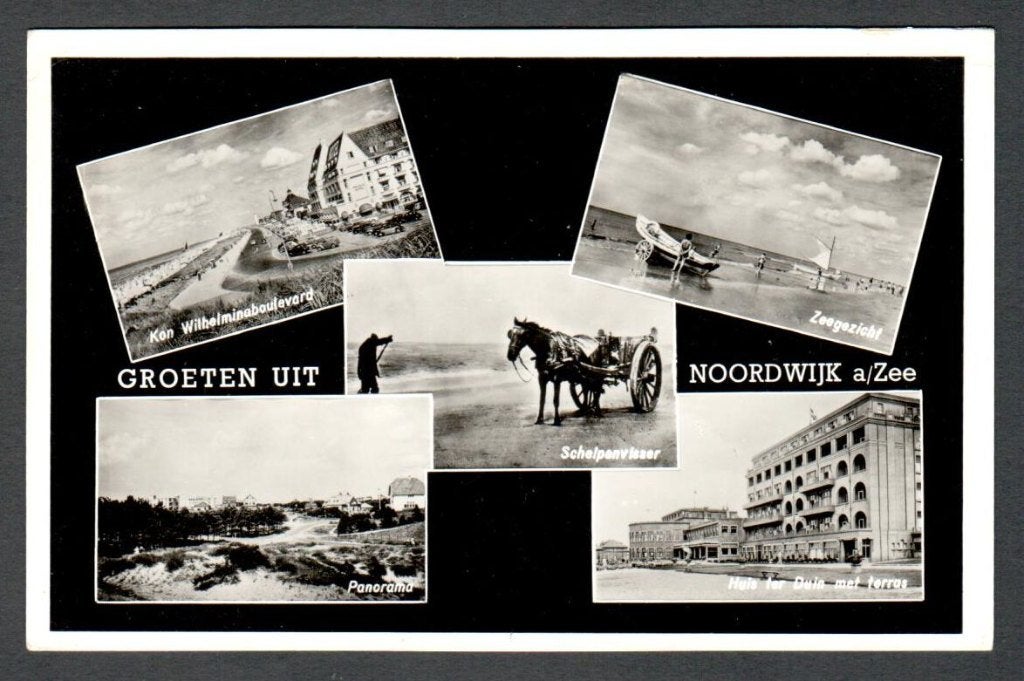 Oude Ansicht - Noordwijk a/ Zee GROETEN UIT - ZH., Ophalen of Verzenden, 1940 tot 1960, Ongelopen, Zuid-Holland