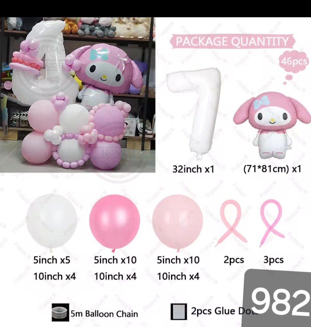 Nieuw Roze My Melody Verjaardagsdecoratie Ballonnen Set, Ophalen, Nieuw, Versiering, Verjaardag