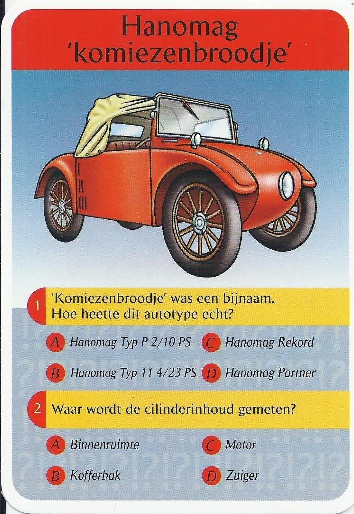 Kw3609 verzamelkaartje hanomag komiezenbroodje, Ophalen of Verzenden, Zo goed als nieuw, Auto's