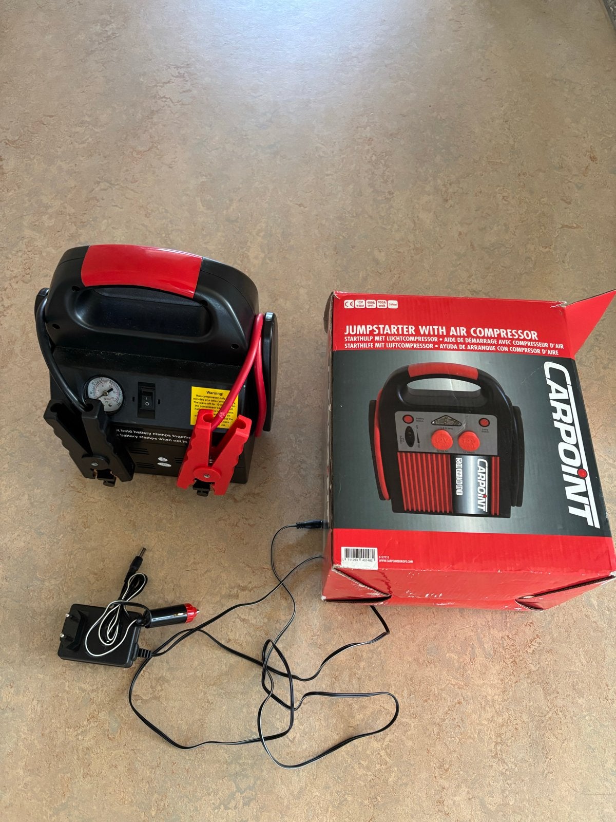 Jumpstarter met luchtcompressor (accu defect), Ophalen, Gebruikt