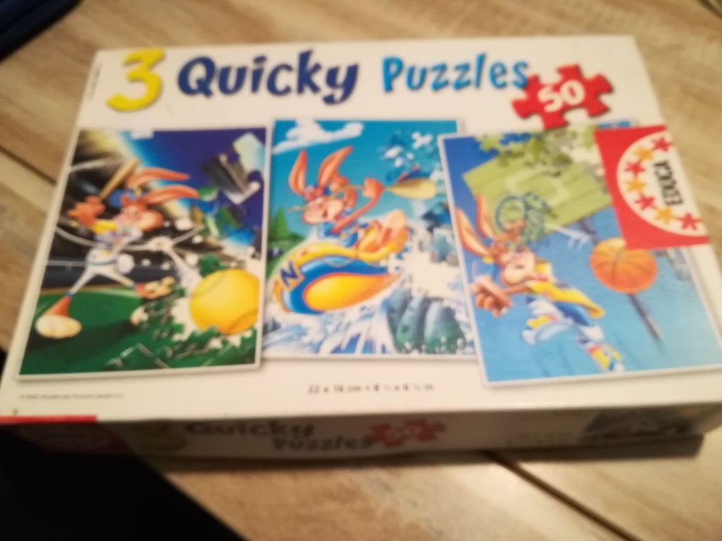 looney tunes puzzels, Ophalen of Verzenden, 500 t/m 1500 stukjes, Gebruikt, Legpuzzel