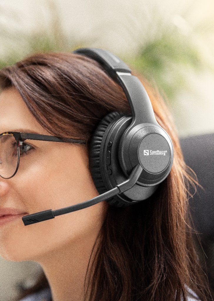 Wireless Headset ANC+ENC Pro Draadloze headset ANC+ENC Pro, Computers en Software, Headsets, Verzenden, Nieuw, Sandberg A/S, Draadloos